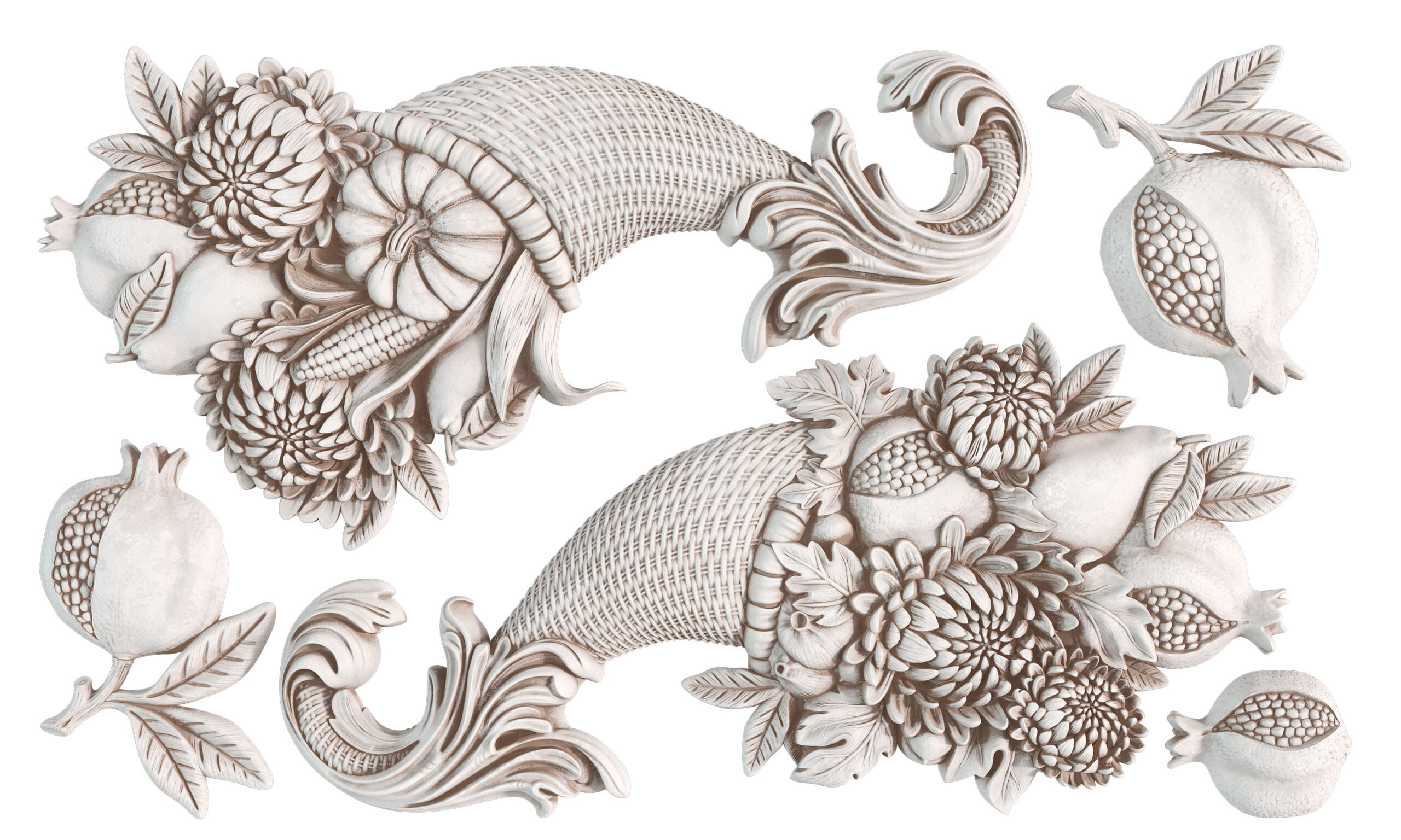 IOD-MOU-COR Cornucopias castings render