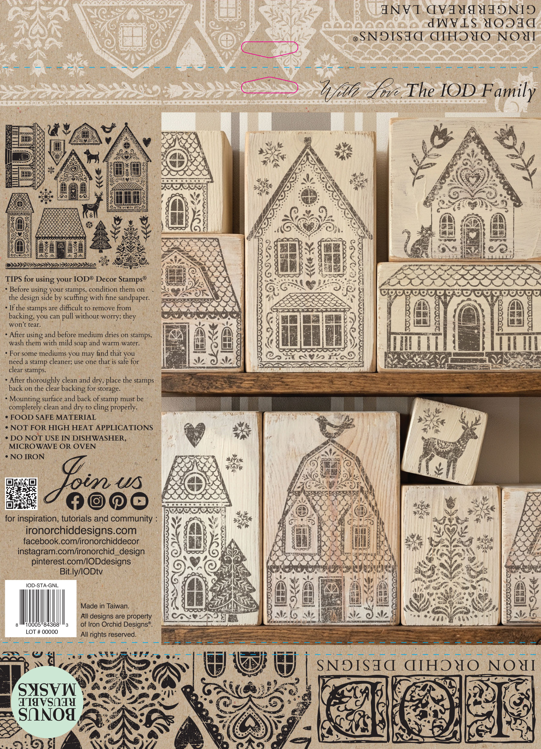 IOD-STA-GNL Gingerbread Lane Stamp Packaging